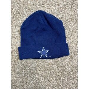 Vintage 80s Dallas Cowboys Logo 7‎ Knit Beanie Hat Blue NFL  USA Made
